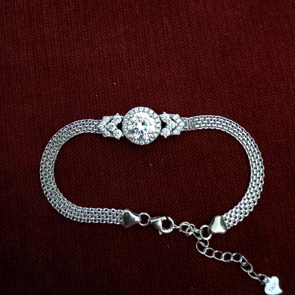 Moisanite 925 Silver Bracelet Approx 3 Ct